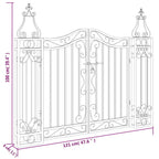 Puerta de jardín de hierro forjado negro 121x8x100 cm