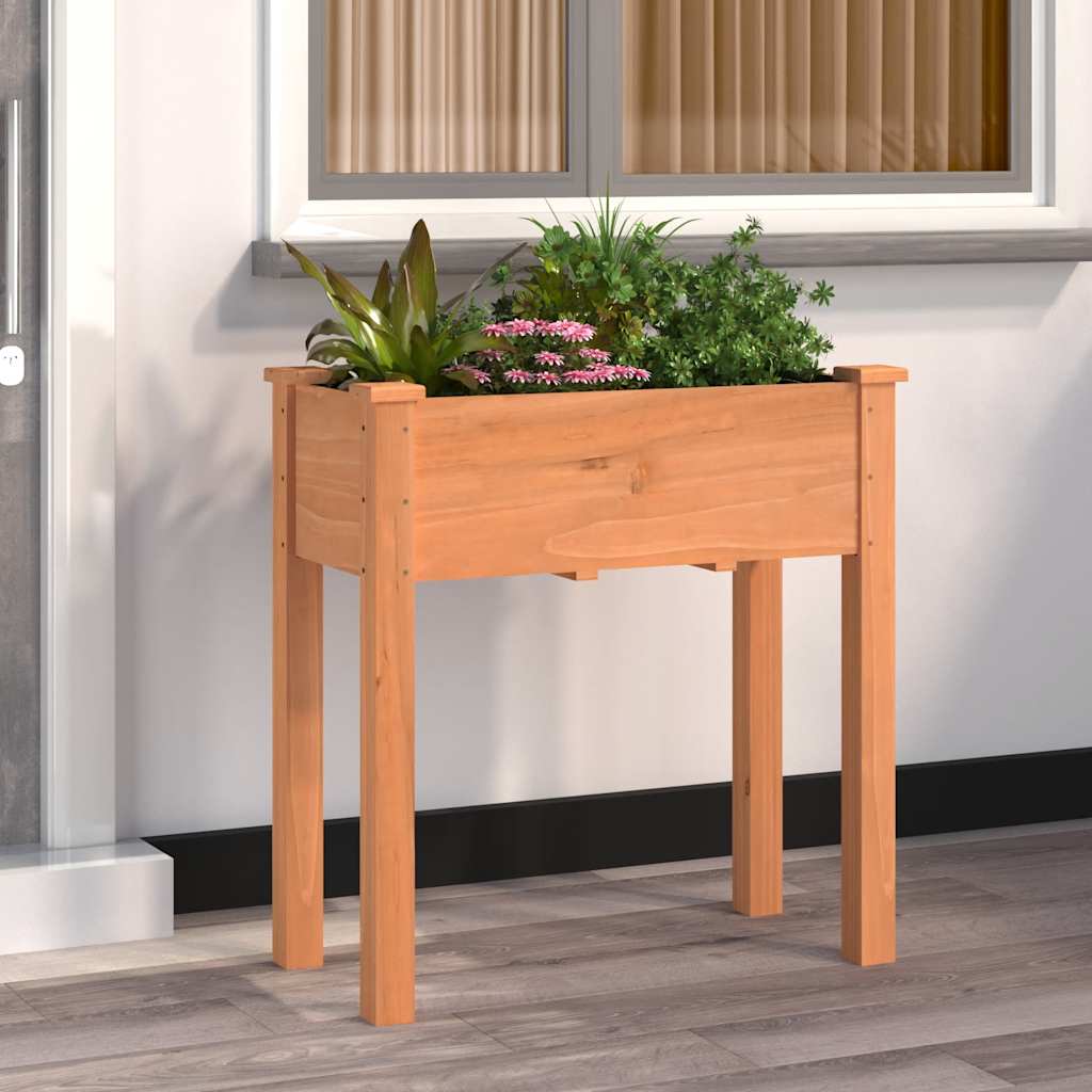 Planter with inner liner, gray fir wood, 71x37x76 cm