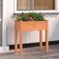 Floreira com forro interior em madeira de abeto cinzenta 71x37x76 cm
