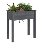 Jardinera con forro interior madera abeto gris 71x37x76 cm