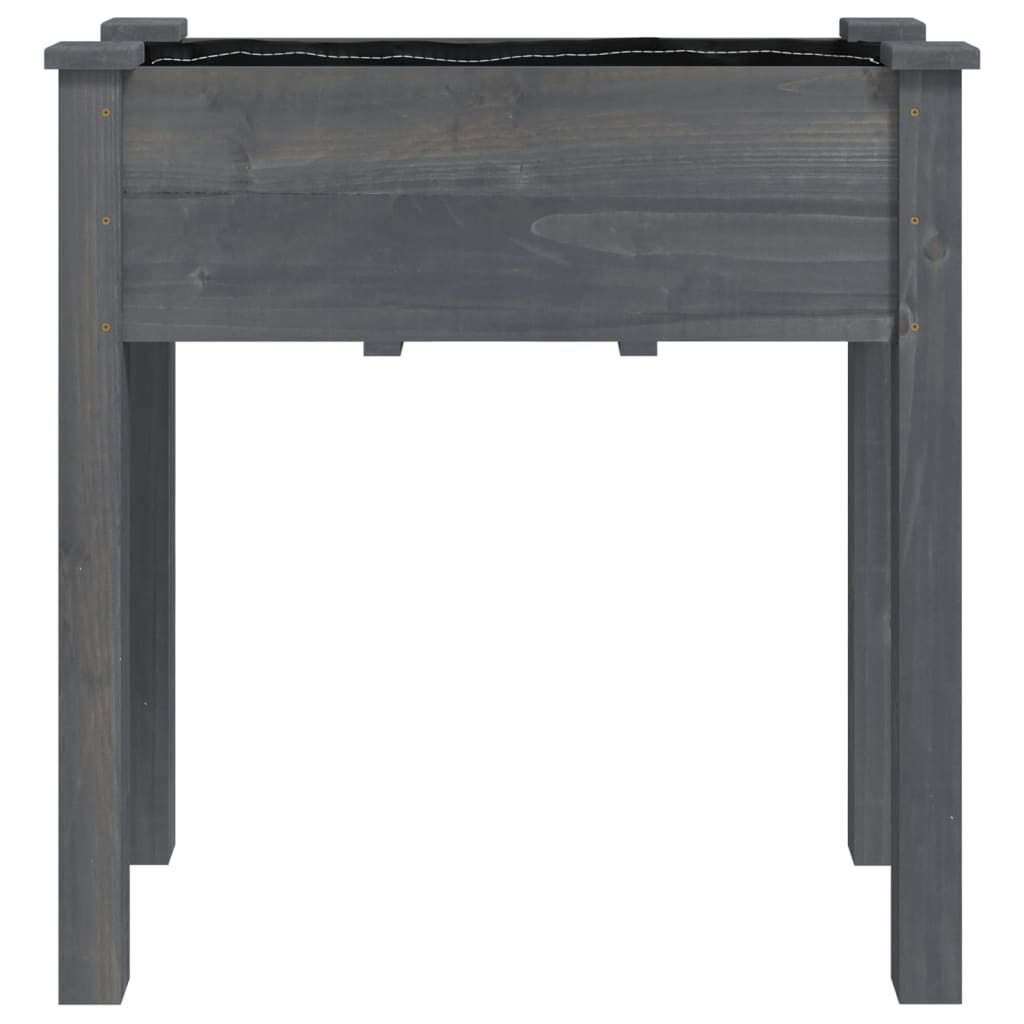 Jardinera con forro interior madera abeto gris 71x37x76 cm