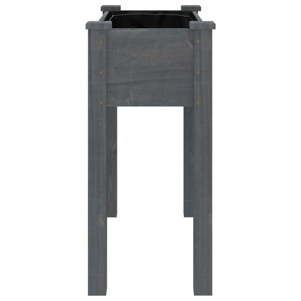 Jardinera con forro interior madera abeto gris 71x37x76 cm