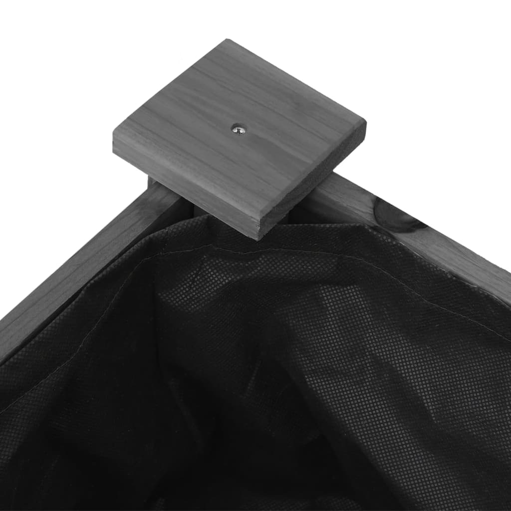 Jardinera con forro interior madera abeto gris 71x37x76 cm