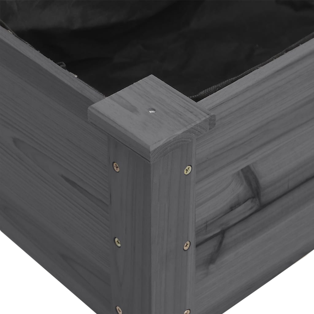 Jardinera con forro interior madera abeto gris 71x37x76 cm