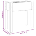 Jardinera con forro interior madera abeto gris 71x37x76 cm