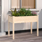 Floreira com forro interior em madeira de abeto cinzenta 71x37x76 cm