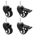 Ruedas para macetero 4 uds hierro negro 8x3,5x8 cm