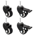 Ruedas para macetero 4 uds hierro negro 8x3,5x8 cm