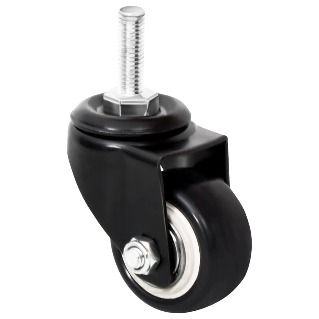 Ruedas para macetero 4 uds hierro negro 8x3,5x8 cm