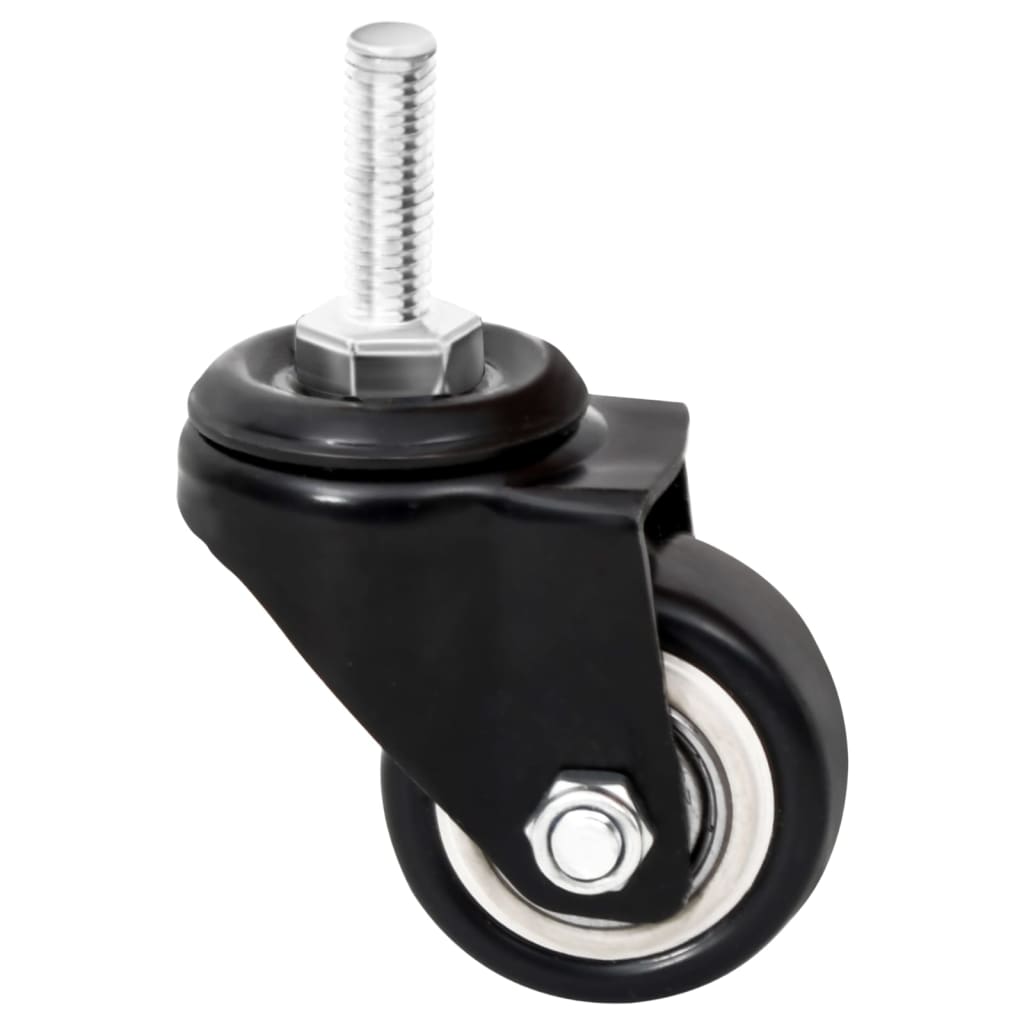 Ruedas para macetero 4 uds hierro negro 8x3,5x8 cm