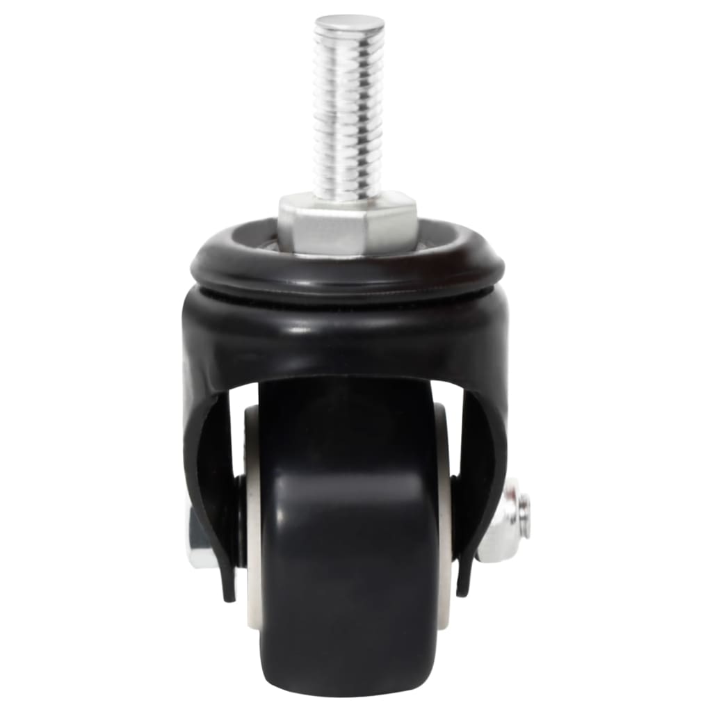 Ruedas para macetero 4 uds hierro negro 8x3,5x8 cm
