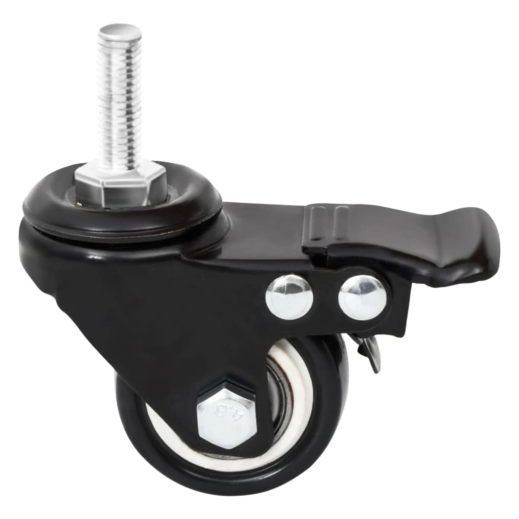 Ruedas para macetero 4 uds hierro negro 8x3,5x8 cm