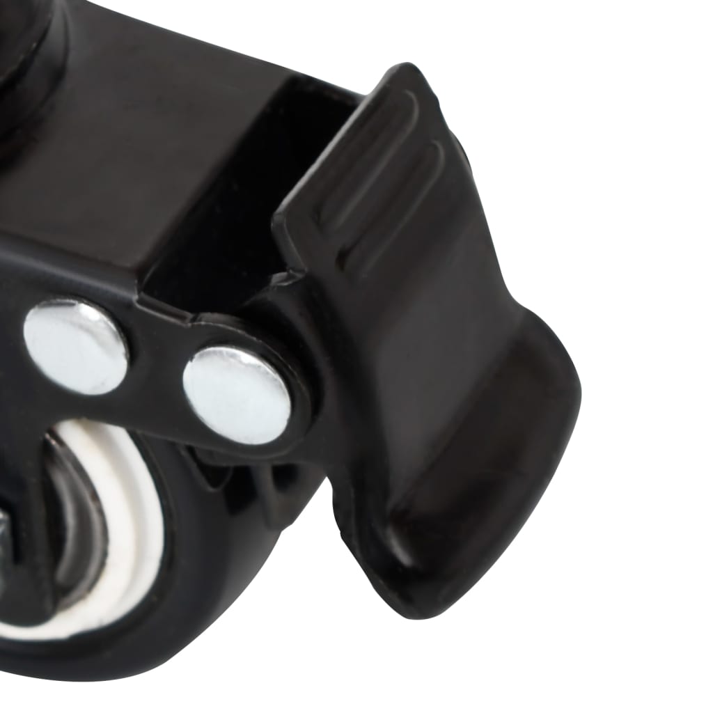 Ruedas para macetero 4 uds hierro negro 8x3,5x8 cm