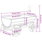 Carreta decorativa madera maciza de abeto 70x43x54 cm