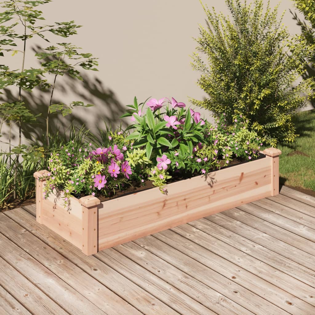 Jardinera arriate con forro madera abeto gris 240x120x25 cm