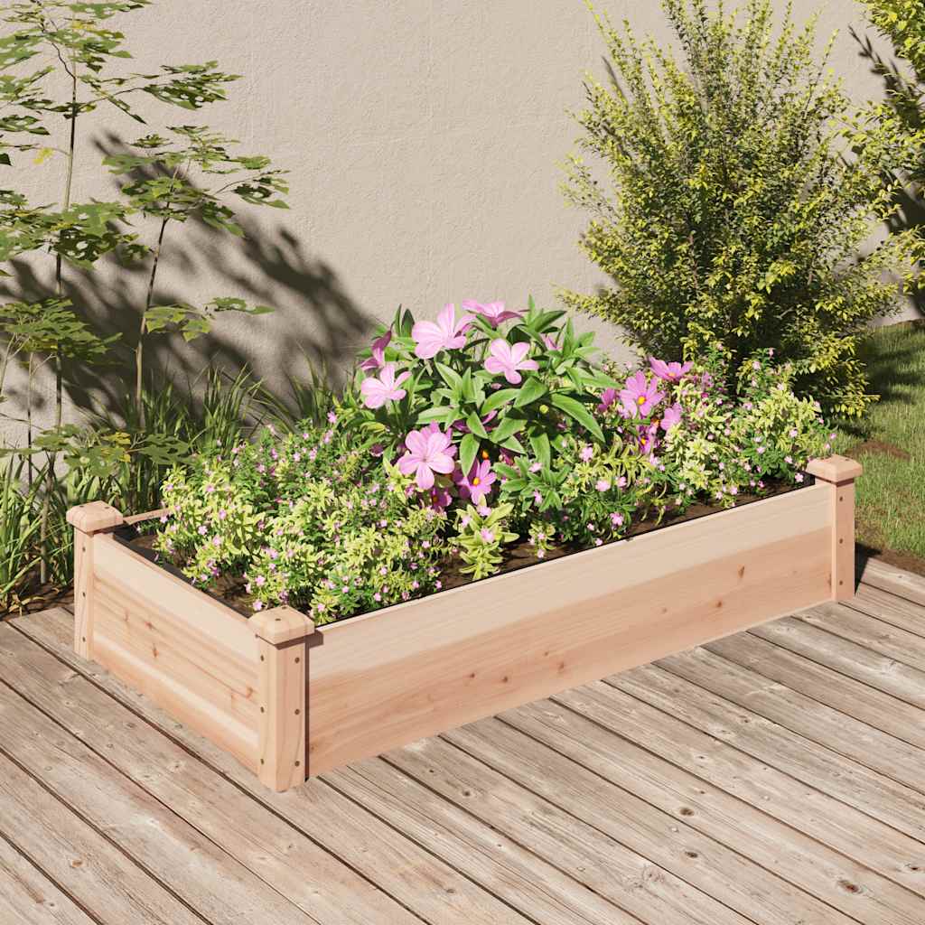 Jardinera arriate con forro madera abeto gris 240x120x25 cm