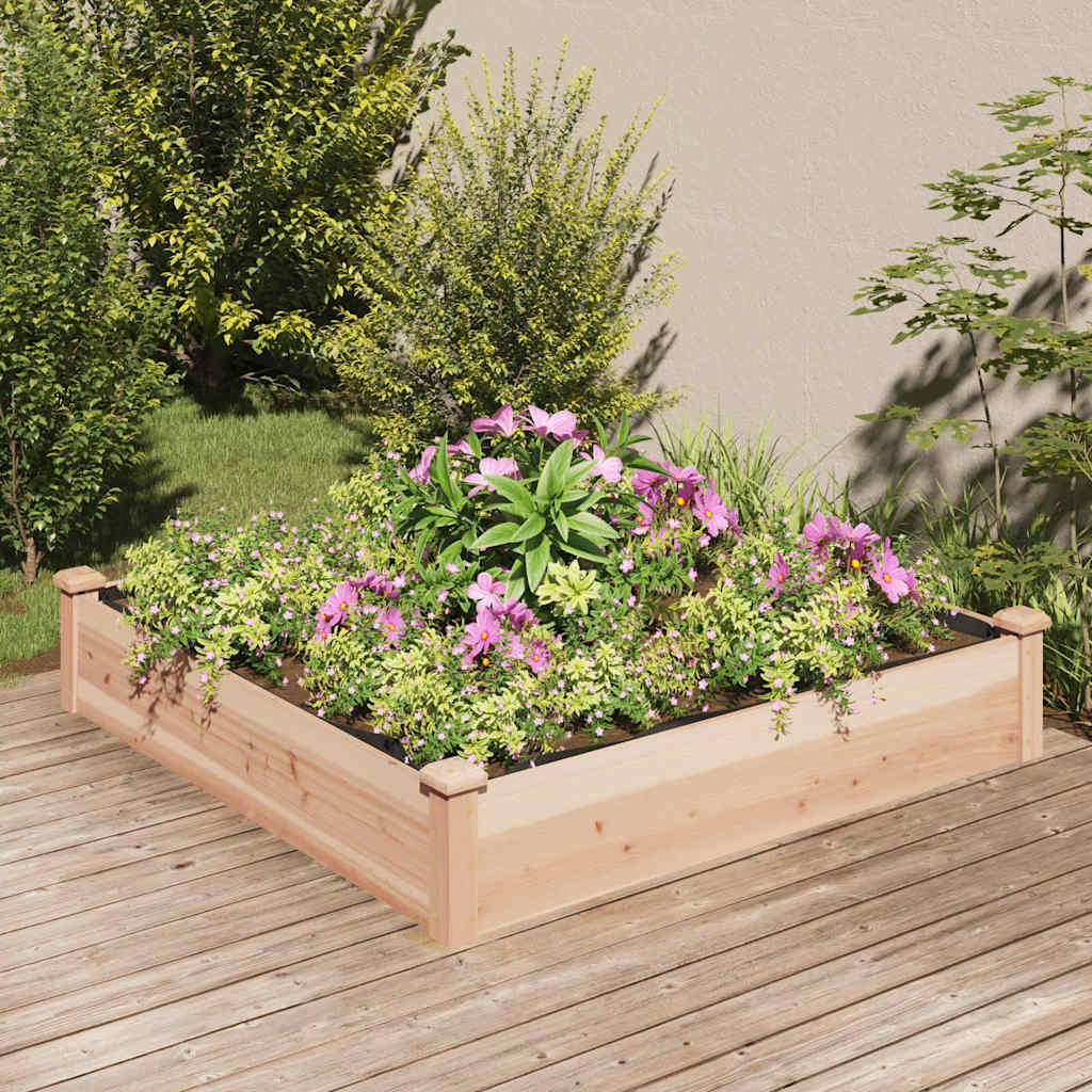 Jardinera arriate con forro madera abeto gris 240x120x25 cm