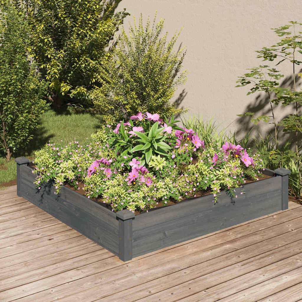 Jardinera arriate con forro madera abeto gris 240x120x25 cm
