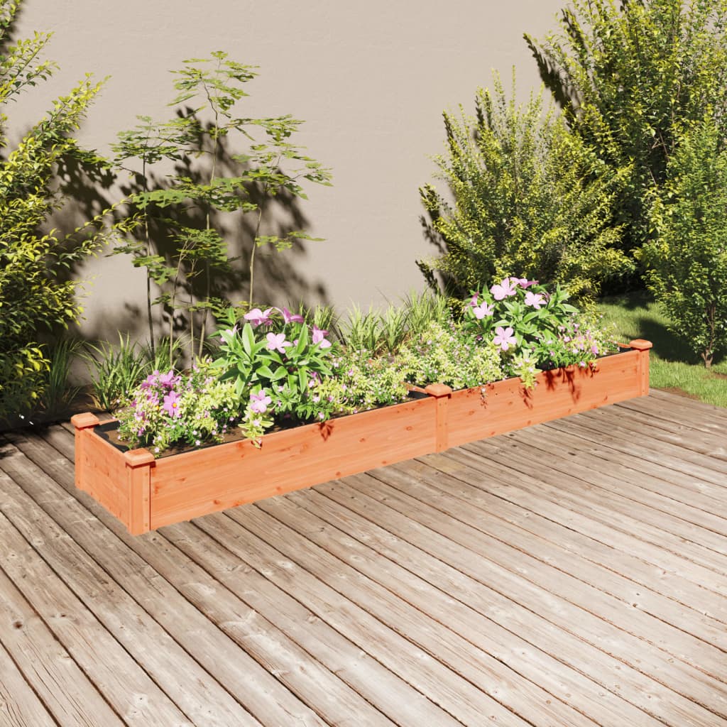 Jardinera arriate con forro madera abeto gris 240x120x25 cm