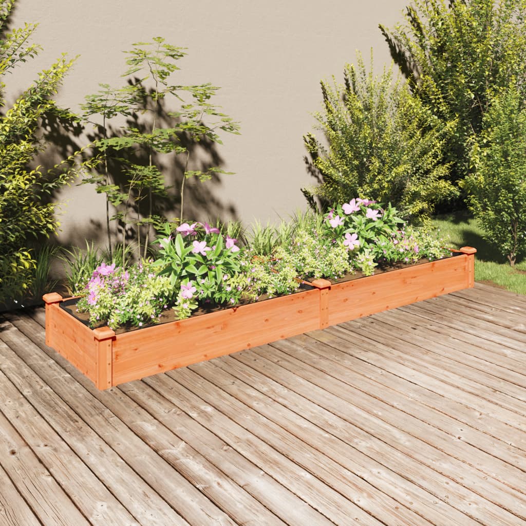 Jardinera arriate con forro madera abeto gris 240x120x25 cm