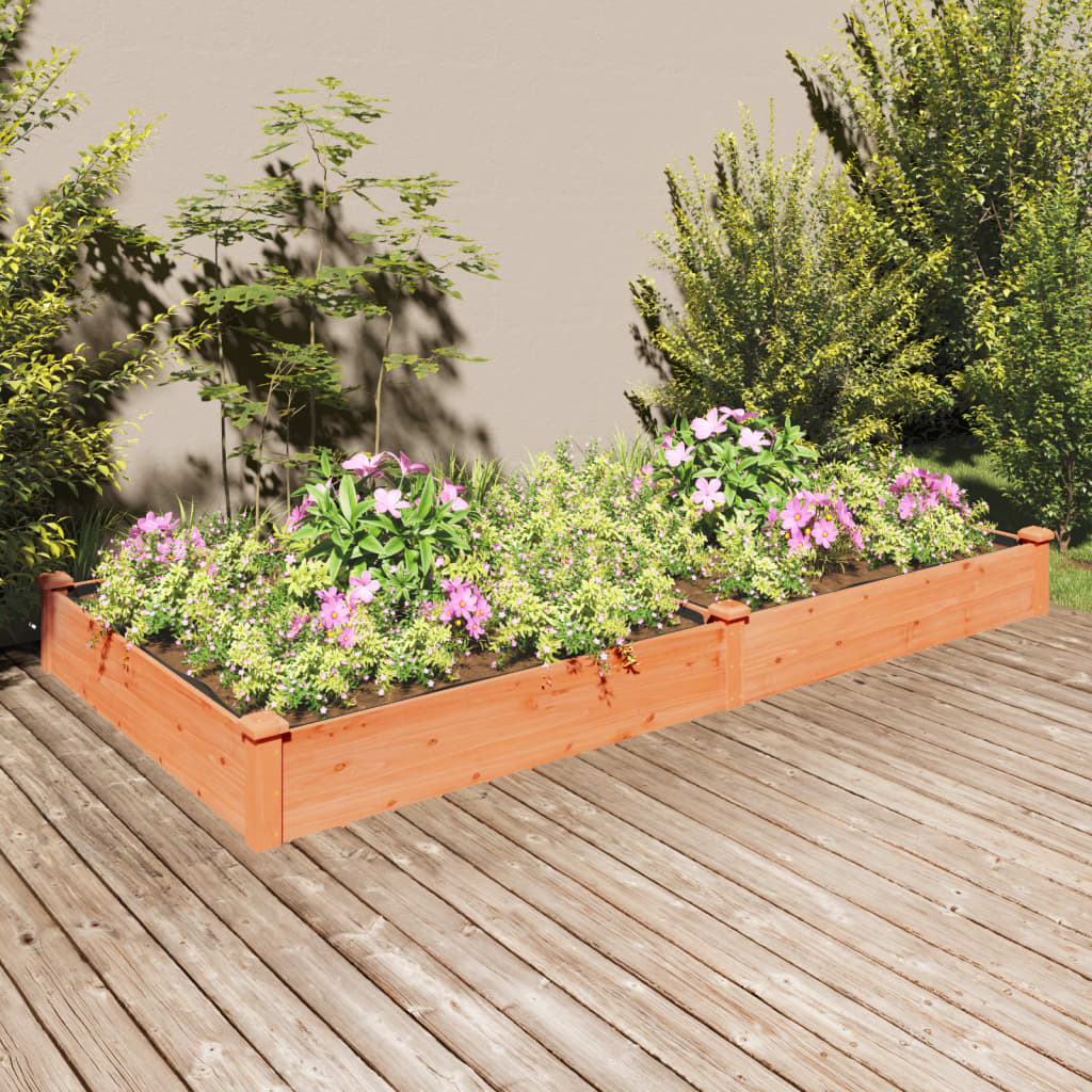 Jardinera arriate con forro madera abeto gris 240x120x25 cm