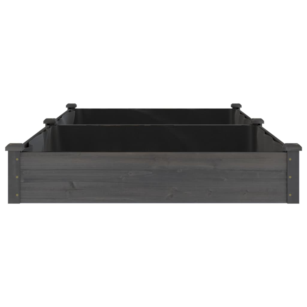Jardinera arriate con forro madera abeto gris 240x120x25 cm