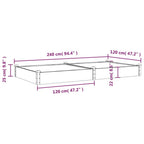 Jardinera arriate con forro madera abeto gris 240x120x25 cm