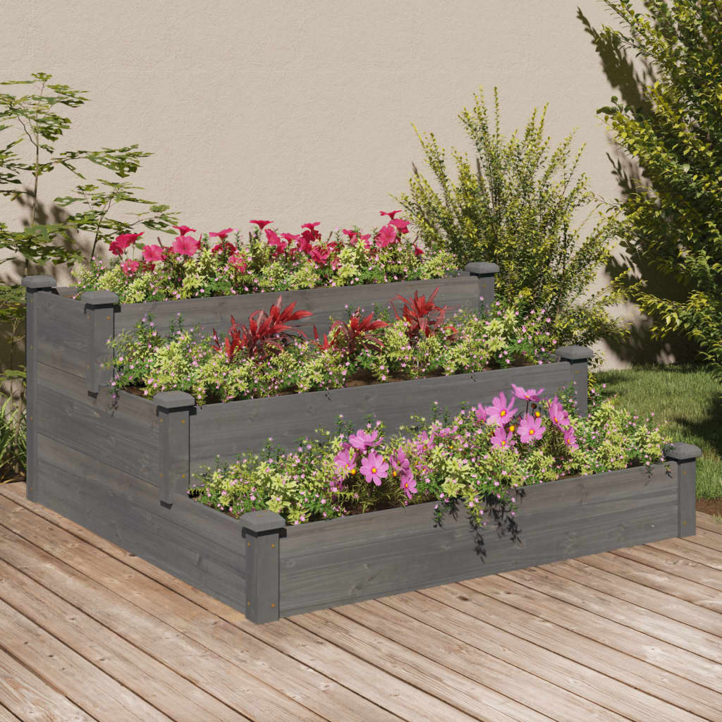 Jardinera arriate madera maciza abeto 120x120x56 cm