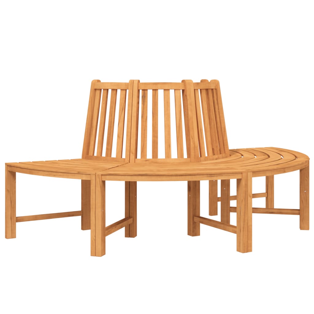 Teak solid wood semicircular tree bench Ø201 cm