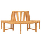 Teak solid wood semicircular tree bench Ø201 cm
