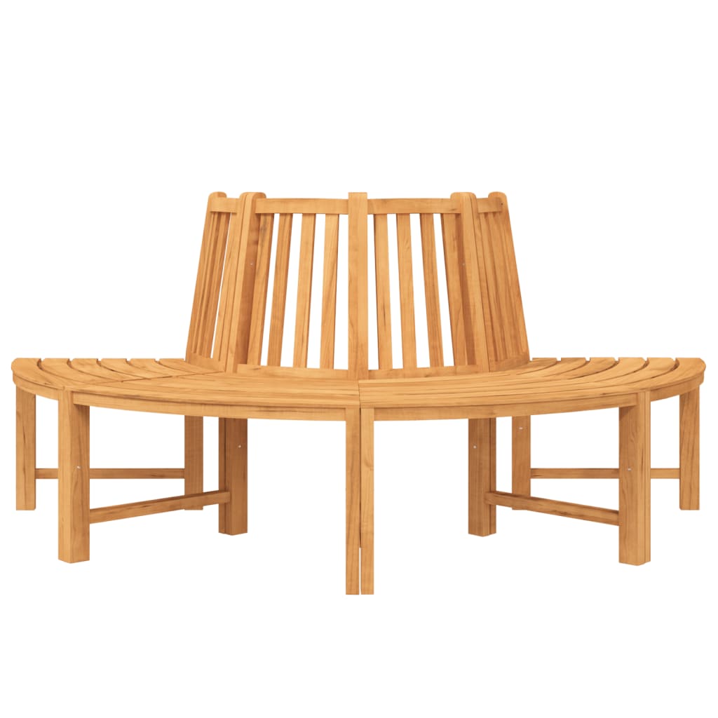 Teak solid wood semicircular tree bench Ø201 cm