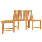 Teak solid wood semicircular tree bench Ø201 cm