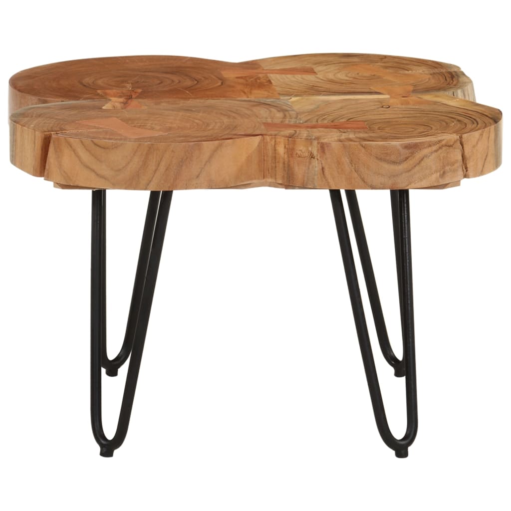 Mesa de centro 4 troncos madera maciza acacia 36 cm