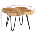 Mesa de centro 4 troncos madera maciza acacia 36 cm