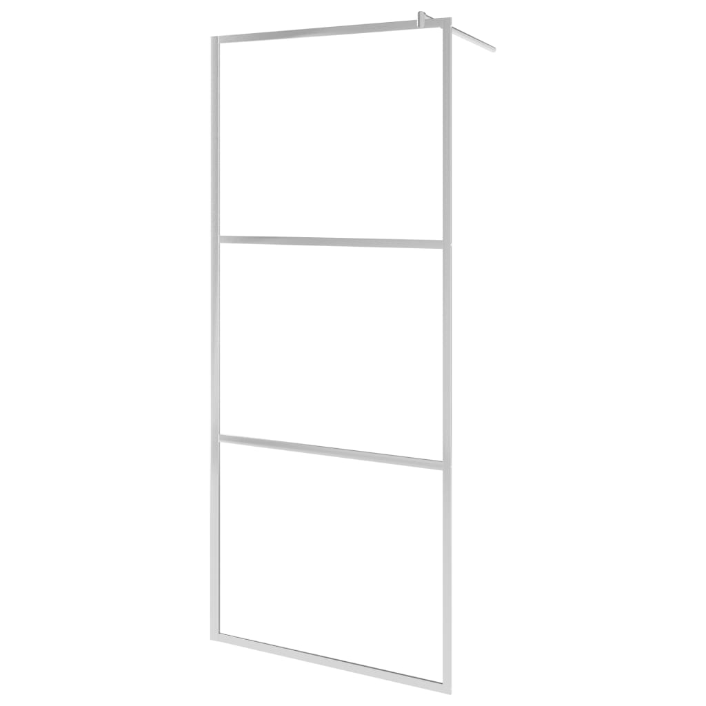 Mampara ducha con estante vidrio ESG aluminio cromado 100x195cm