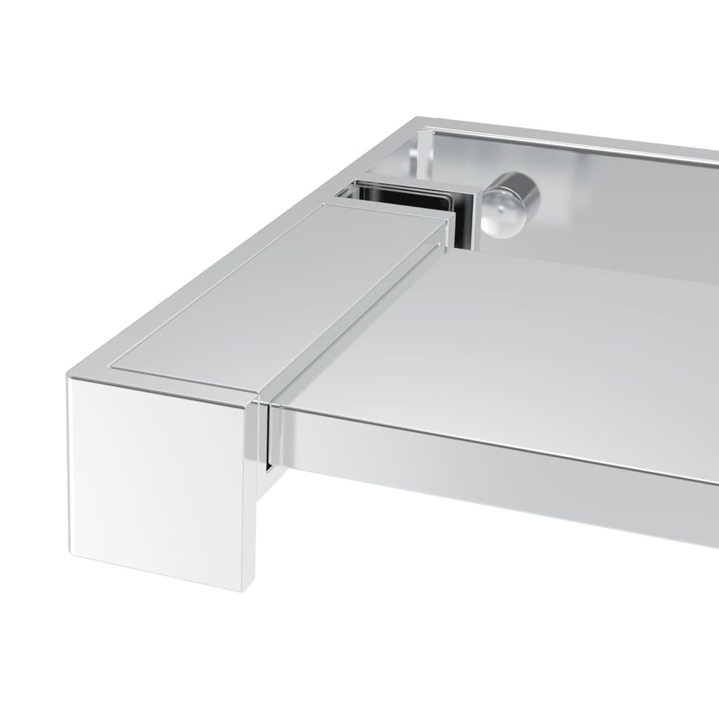 Mampara ducha con estante vidrio ESG aluminio cromado 100x195cm