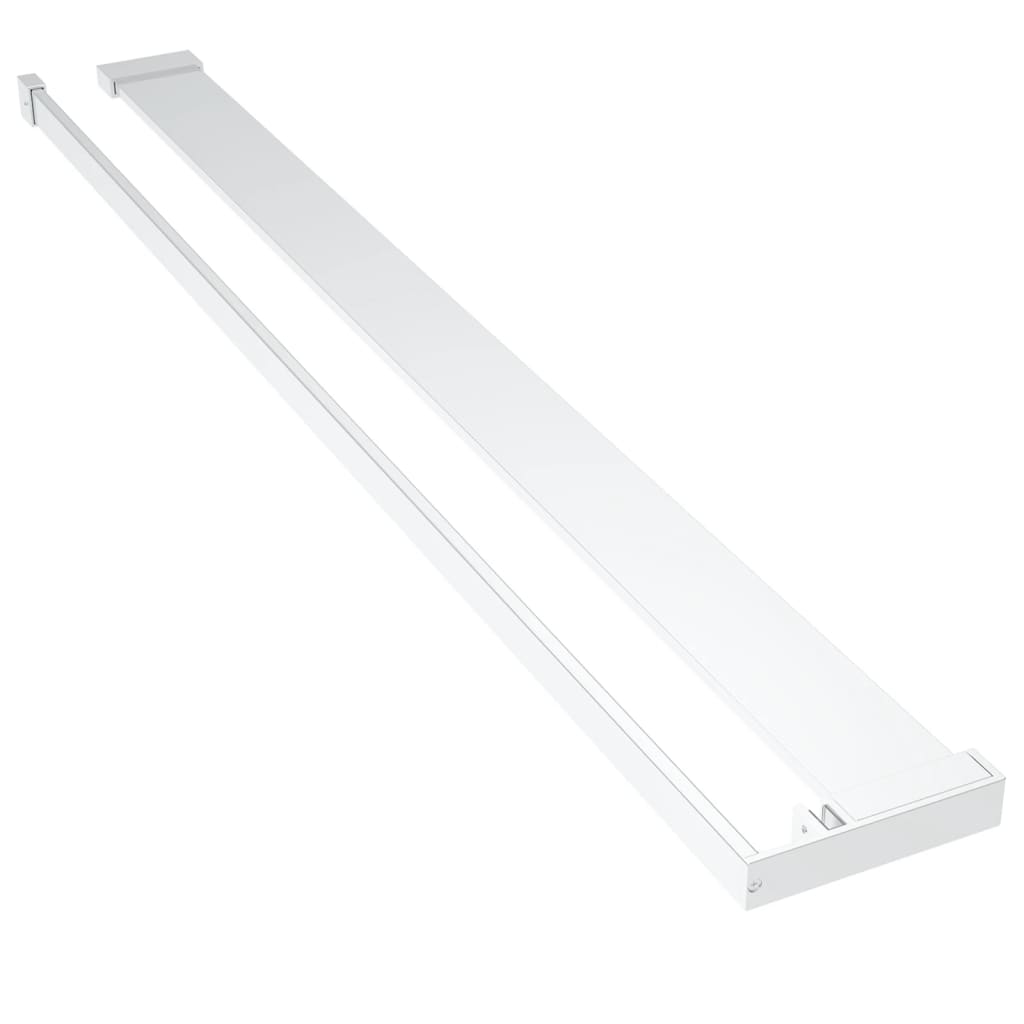 Mampara ducha con estante vidrio ESG aluminio cromado 100x195cm