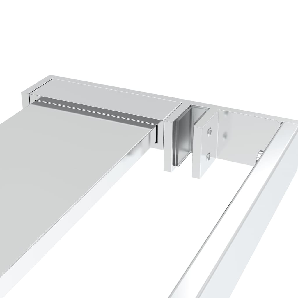 Mampara ducha con estante vidrio ESG aluminio cromado 100x195cm