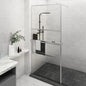Shower screen with ESG glass shelf, chrome aluminum 100x195cm