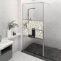 Shower screen with ESG glass shelf, chrome aluminum 100x195cm