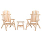 Juego de muebles de jardín 3 piezas madera maciza de abeto