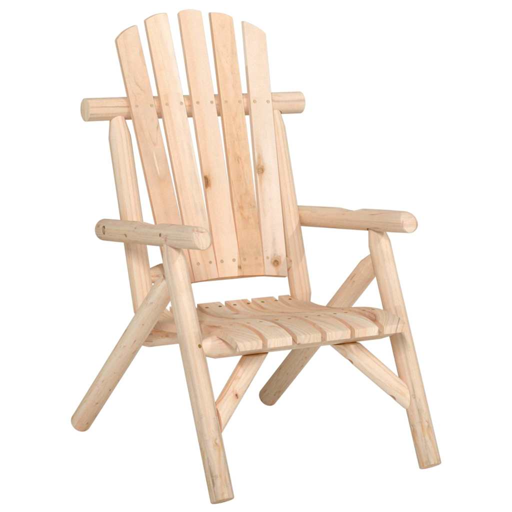 Juego de muebles de jardín 3 piezas madera maciza de abeto