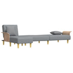 Sofá cama en forma de L tela gris claro 279x140x70 cm