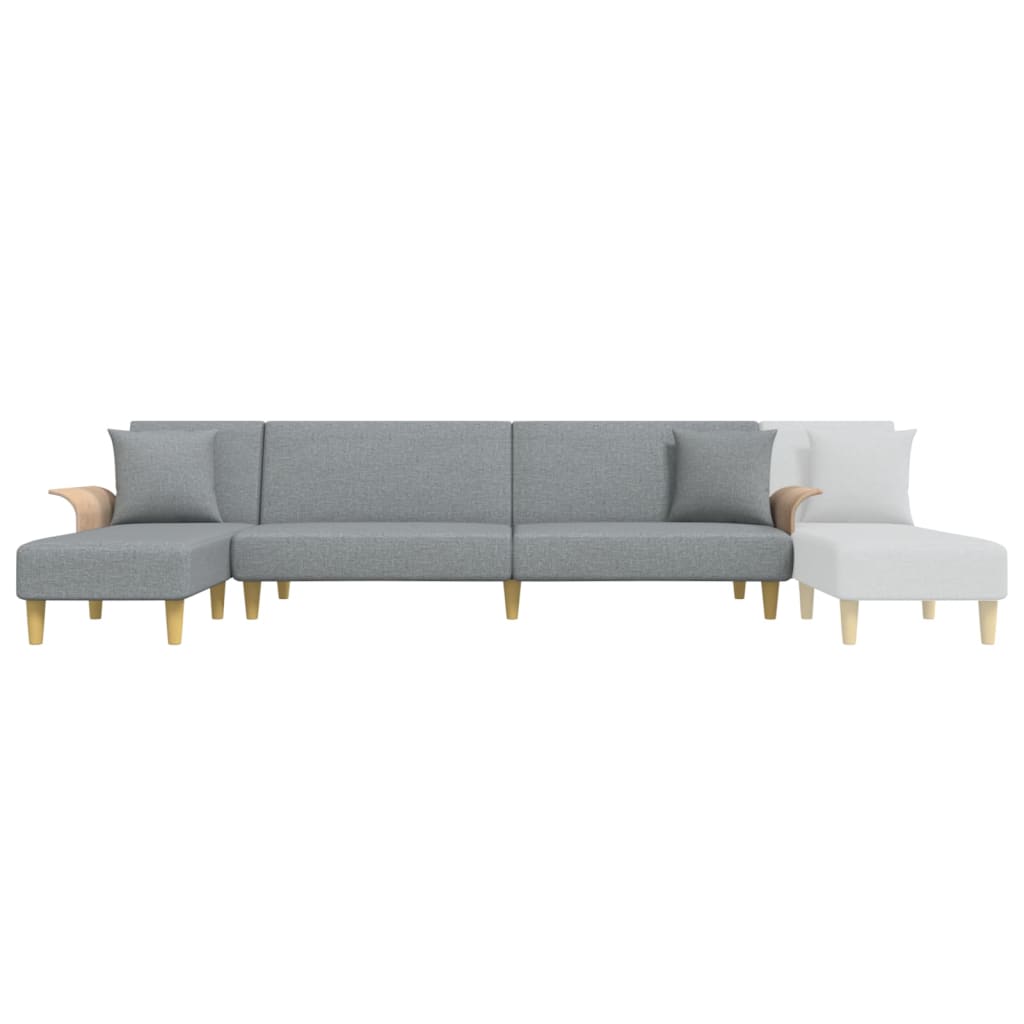 Sofá cama en forma de L tela gris claro 279x140x70 cm