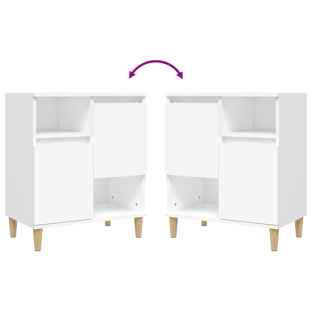 Aparadores 2 uds madera contrachapada blanco 60x35x70 cm