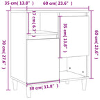 Aparadores 2 uds madera contrachapada blanco 60x35x70 cm