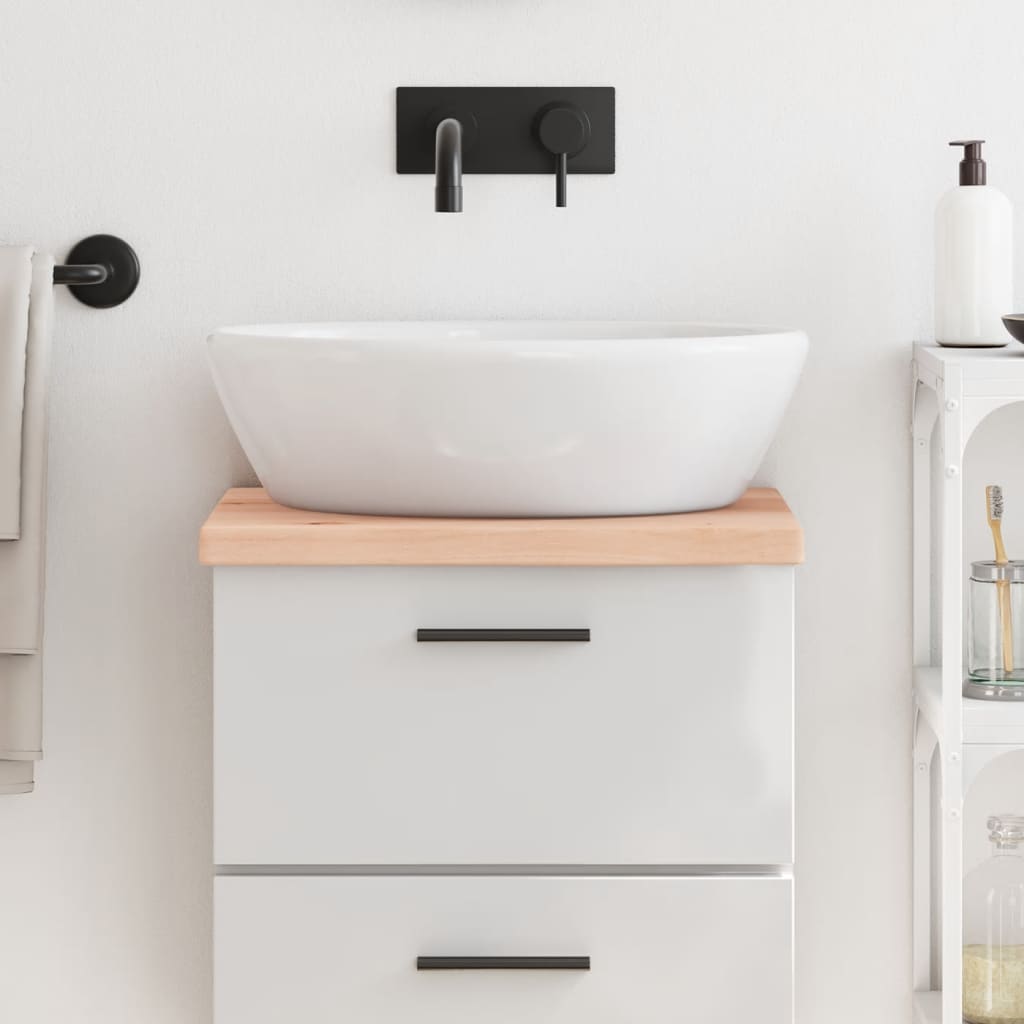 Encimera de baño madera maciza de haya 100x50x1,5 cm