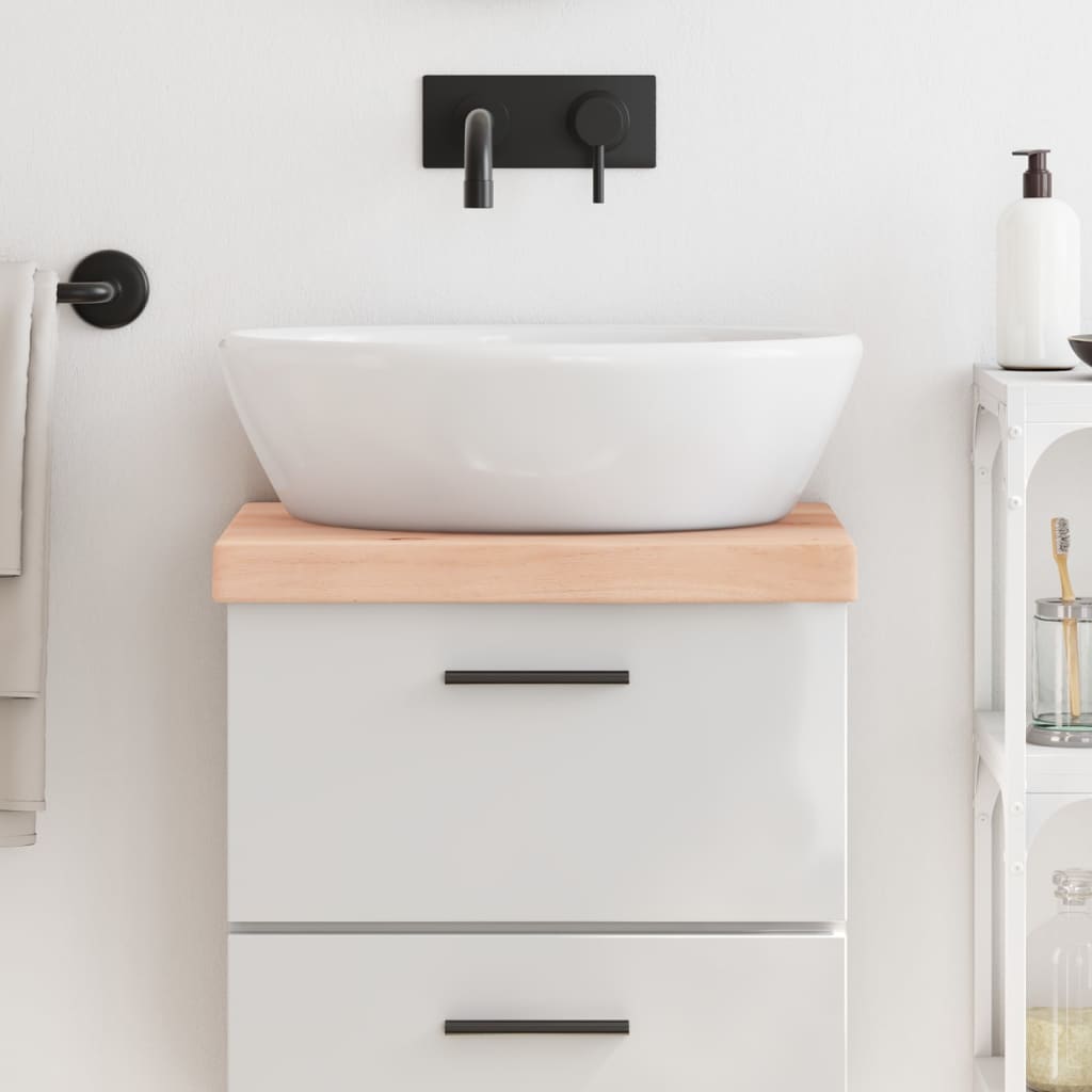 Encimera de baño madera maciza de haya 100x50x1,5 cm