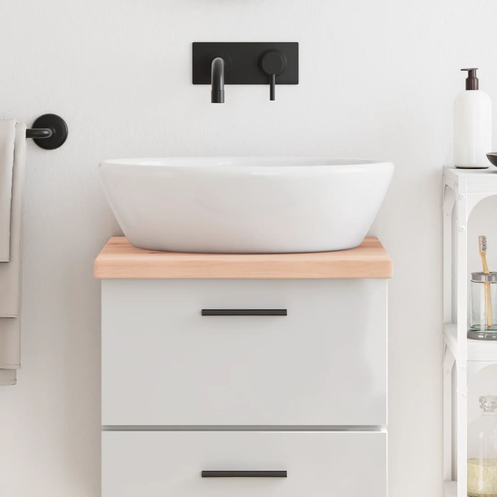 Encimera de baño madera maciza de haya 100x50x1,5 cm