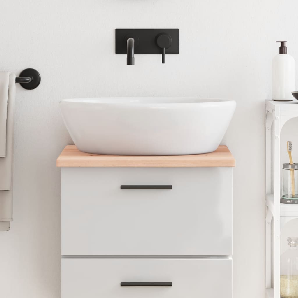 Encimera de baño madera maciza de haya 100x50x1,5 cm